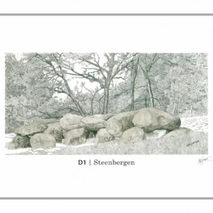 Ingelijste hunebedschildering D1 | Steenbergen