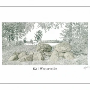 Ingelijste hunebedschildering D2 | Westervelde